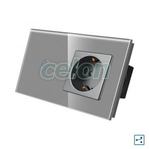 Intrerupator Simplu Cap Scara / Cruce + Priza cu Rama din Sticla LUXION, Prize - Intrerupatoare, Luxion, Luxion