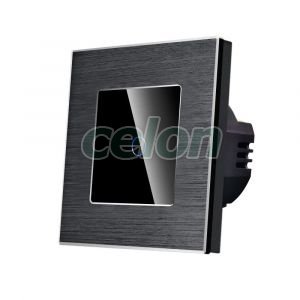 Intrerupator Simplu cu Touch din Sticla si Rama de Aluminiu LUXION, 500W, Prize - Intrerupatoare, Luxion, Luxion