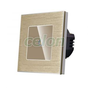 Intrerupator Simplu cu Touch din Sticla si Rama de Aluminiu LUXION, 500W, Prize - Intrerupatoare, Luxion, Luxion