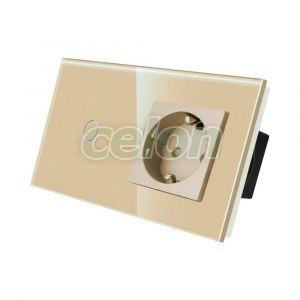 Intrerupator Simplu + Priza cu Rama din Sticla LUXION, Prize - Intrerupatoare, Luxion, Luxion