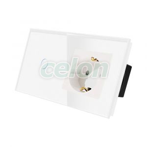 Intrerupator Simplu + Priza cu Rama din Sticla LUXION, Prize - Intrerupatoare, Luxion, Luxion