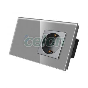 Intrerupator Simplu + Priza cu Rama din Sticla LUXION, Prize - Intrerupatoare, Luxion, Luxion