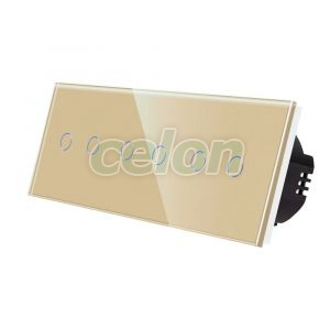 Intrerupator Dublu + Dublu + Dublu cu Touch din Sticla LUXION, Prize - Intrerupatoare, Luxion, Luxion