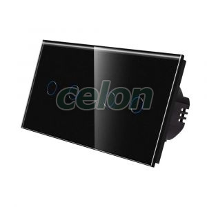 Intrerupator Dublu + Dublu cu Touch din Sticla LUXION, Prize - Intrerupatoare, Luxion, Luxion