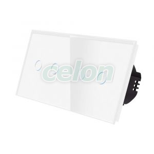 Intrerupator Dublu + Dublu cu Touch din Sticla LUXION, Prize - Intrerupatoare, Luxion, Luxion