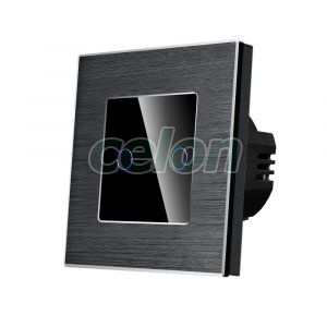Intrerupator Dublu cu Touch din Sticla si Rama de Aluminiu LUXION, 500W, Prize - Intrerupatoare, Luxion, Luxion