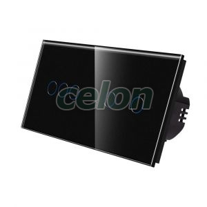 Intrerupator Triplu + Dublu cu Touch din Sticla LUXION, Prize - Intrerupatoare, Luxion, Luxion