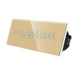 Intrerupator Triplu + Triplu + Triplu cu Touch din Sticla LUXION, Prize - Intrerupatoare, Luxion, Luxion