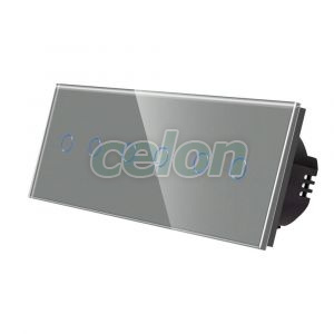 Intrerupator Dublu + Dublu + Dublu cu Touch din Sticla LUXION, Prize - Intrerupatoare, Luxion, Luxion