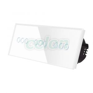 Intrerupator Triplu + Triplu + Triplu cu Touch din Sticla LUXION, Prize - Intrerupatoare, Luxion, Luxion