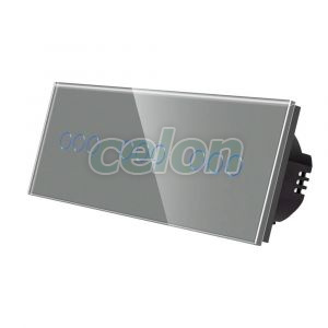 Intrerupator Triplu + Triplu + Triplu cu Touch din Sticla LUXION, Prize - Intrerupatoare, Luxion, Luxion
