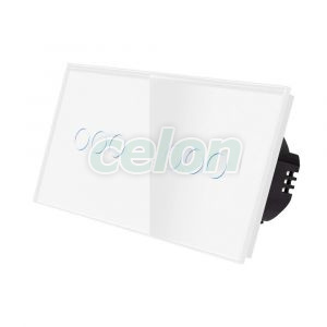 Intrerupator Triplu + Triplu cu Touch din Sticla LUXION, Prize - Intrerupatoare, Luxion, Luxion