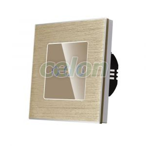 Intrerupator Triplu cu Touch din Sticla si Rama de Aluminiu LUXION, 500W, Prize - Intrerupatoare, Luxion, Luxion