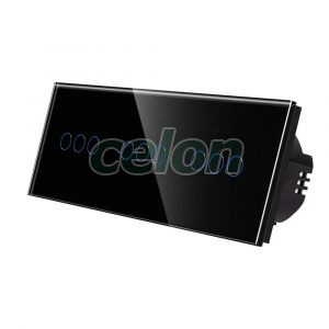 Intrerupator Triplu + Triplu + Triplu cu Touch din Sticla LUXION, Prize - Intrerupatoare, Luxion, Luxion