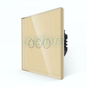 Intrerupator Triplu cu Touch din Sticla LUXION, 500W, Prize - Intrerupatoare, Luxion, Luxion