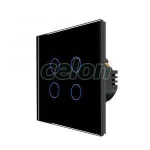 Intrerupator Cvadruplu cu Touch din Sticla LUXION, 500W, Prize - Intrerupatoare, Luxion, Luxion