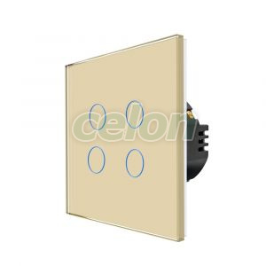 Intrerupator Cvadruplu cu Touch din Sticla LUXION, 500W, Prize - Intrerupatoare, Luxion, Luxion