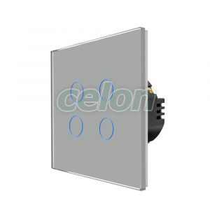 Intrerupator Cvadruplu cu Touch din Sticla LUXION, 500W, Prize - Intrerupatoare, Luxion, Luxion