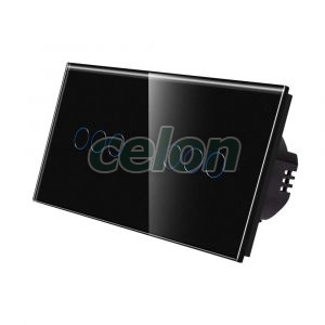 Intrerupator Triplu + Triplu cu Touch din Sticla LUXION, Prize - Intrerupatoare, Luxion, Luxion