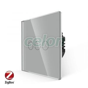 Intrerupator Triplu cu Touch din Sticla LUXION, protocol ZigBee, Prize - Intrerupatoare, Luxion, Luxion