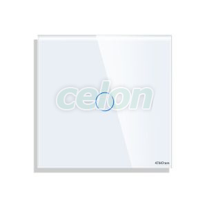 Luxion Panou Intrerupator Simplu cu Touch Mini din Sticla Alb, Prize - Intrerupatoare, Luxion, Luxion
