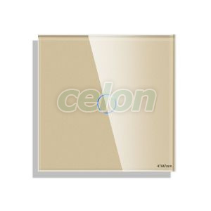 Luxion Panou Intrerupator Simplu cu Touch Mini din Sticla Auriu, Prize - Intrerupatoare, Luxion, Luxion