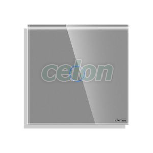 Luxion Panou Intrerupator Simplu cu Touch Mini din Sticla Gri, Prize - Intrerupatoare, Luxion, Luxion