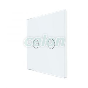 Luxion Panou Intrerupator Dublu cu Touch Din Sticla Alb, Prize - Intrerupatoare, Luxion, Luxion