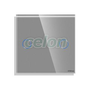Luxion Panou Intrerupator Dublu cu Touch Mini din Sticla Gri, Prize - Intrerupatoare, Luxion, Luxion