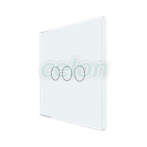 Luxion Panou Intrerupator Triplu cu Touch Din Sticla Alb, Prize - Intrerupatoare, Luxion, Luxion