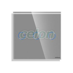 Luxion Panou Intrerupator Triplu cu Touch Mini din Sticla Gri, Prize - Intrerupatoare, Luxion, Luxion