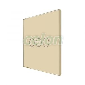 Luxion Panou Intrerupator Triplu cu Touch Din Sticla Auriu, Prize - Intrerupatoare, Luxion, Luxion