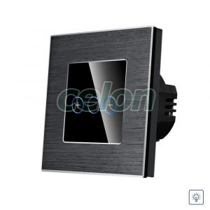 Intrerupator Simplu cu Variator cu Touch din Sticla si Rama de Aluminiu LUXION, Prize - Intrerupatoare, Luxion, Luxion