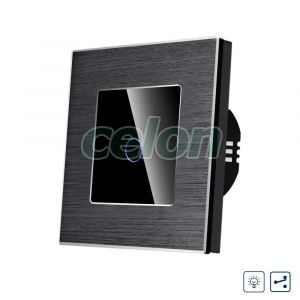 Intrerupator Simplu cu Variator Cap Scara / Cruce cu Touch si Rama din Aluminiu LUXION, Prize - Intrerupatoare, Luxion, Luxion