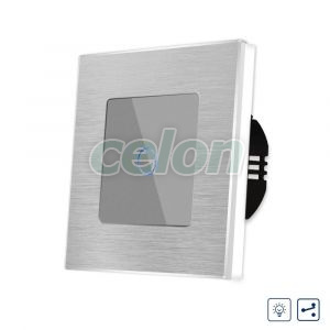 Intrerupator Simplu cu Variator Cap Scara / Cruce cu Touch si Rama din Aluminiu LUXION, Prize - Intrerupatoare, Luxion, Luxion