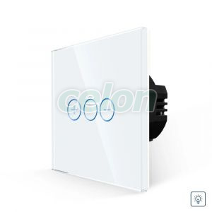 Luxion Intrerupator Simplu cu Variator cu Touch din Sticla (alb), Prize - Intrerupatoare, Luxion, Luxion