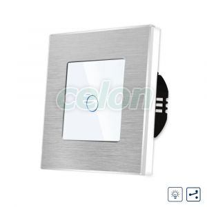 Intrerupator Simplu cu Variator Cap Scara / Cruce cu Touch si Rama din Aluminiu LUXION, Prize - Intrerupatoare, Luxion, Luxion