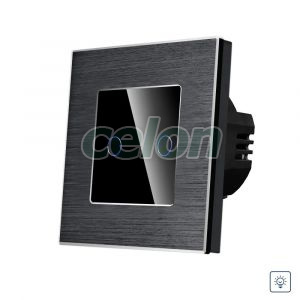 Intrerupator Dublu cu Variator si Touch din Sticla si Rama de Aluminiu LUXION, Prize - Intrerupatoare, Luxion, Luxion