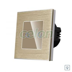 Intrerupator Dublu cu Variator si Touch din Sticla si Rama de Aluminiu LUXION, Prize - Intrerupatoare, Luxion, Luxion