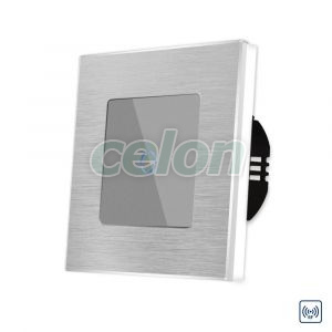 Intrerupator Simplu cu Touch din Sticla si Rama de Aluminiu LUXION, RF433, Prize - Intrerupatoare, Luxion, Luxion