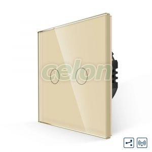 Intrerupator Dublu Cap Scara cu Touch din Sticla LUXION, RF433, Prize - Intrerupatoare, Luxion, Luxion