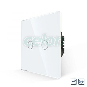 Intrerupator Dublu Cap Scara cu Touch din Sticla LUXION, RF433, Prize - Intrerupatoare, Luxion, Luxion