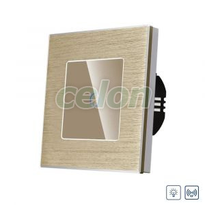 Intrerupator Simplu cu Variator cu Touch din Sticla si Rama de Aluminiu LUXION, RF433, Prize - Intrerupatoare, Luxion, Luxion