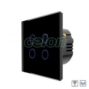 Intrerupator Cvadruplu Wi-Fi + RF433 cu Touch din Sticla LUXION, Prize - Intrerupatoare, Luxion, Luxion