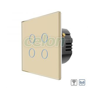 Intrerupator Cvadruplu Wi-Fi + RF433 cu Touch din Sticla LUXION, Prize - Intrerupatoare, Luxion, Luxion