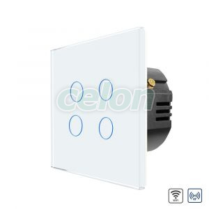 Intrerupator Cvadruplu Wi-Fi + RF433 cu Touch din Sticla LUXION, Prize - Intrerupatoare, Luxion, Luxion