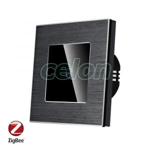 Intrerupator Simplu cu Touch din Sticla si Rama de Aluminiu LUXION, protocol Zigbee, Prize - Intrerupatoare, Luxion, Luxion