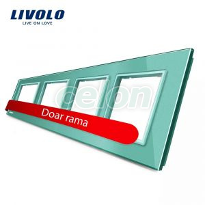 Rama priza cvadrupla Livolo din sticla, Prize - Intrerupatoare, Livolo, Livolo