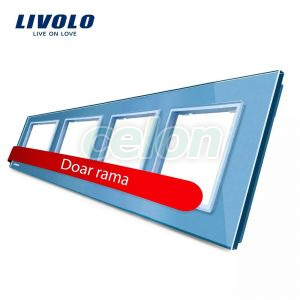 Rama priza cvadrupla Livolo din sticla, Prize - Intrerupatoare, Livolo, Livolo