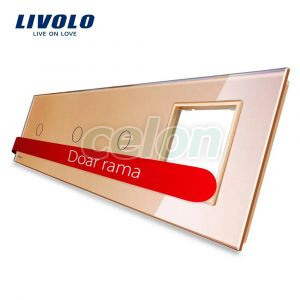 Panou intrerupator simplu+simplu+simplu cu touch + priza LIVOLO din sticla, Prize - Intrerupatoare, Livolo, Livolo